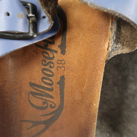 Moosefield Shoes Womens 38 Sandals Slip On Toe Loop Buckle Straps Flat Casual - Picture 7 of 11